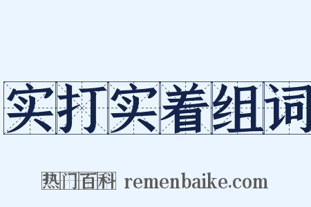 实打实着组词是什么意思的图片